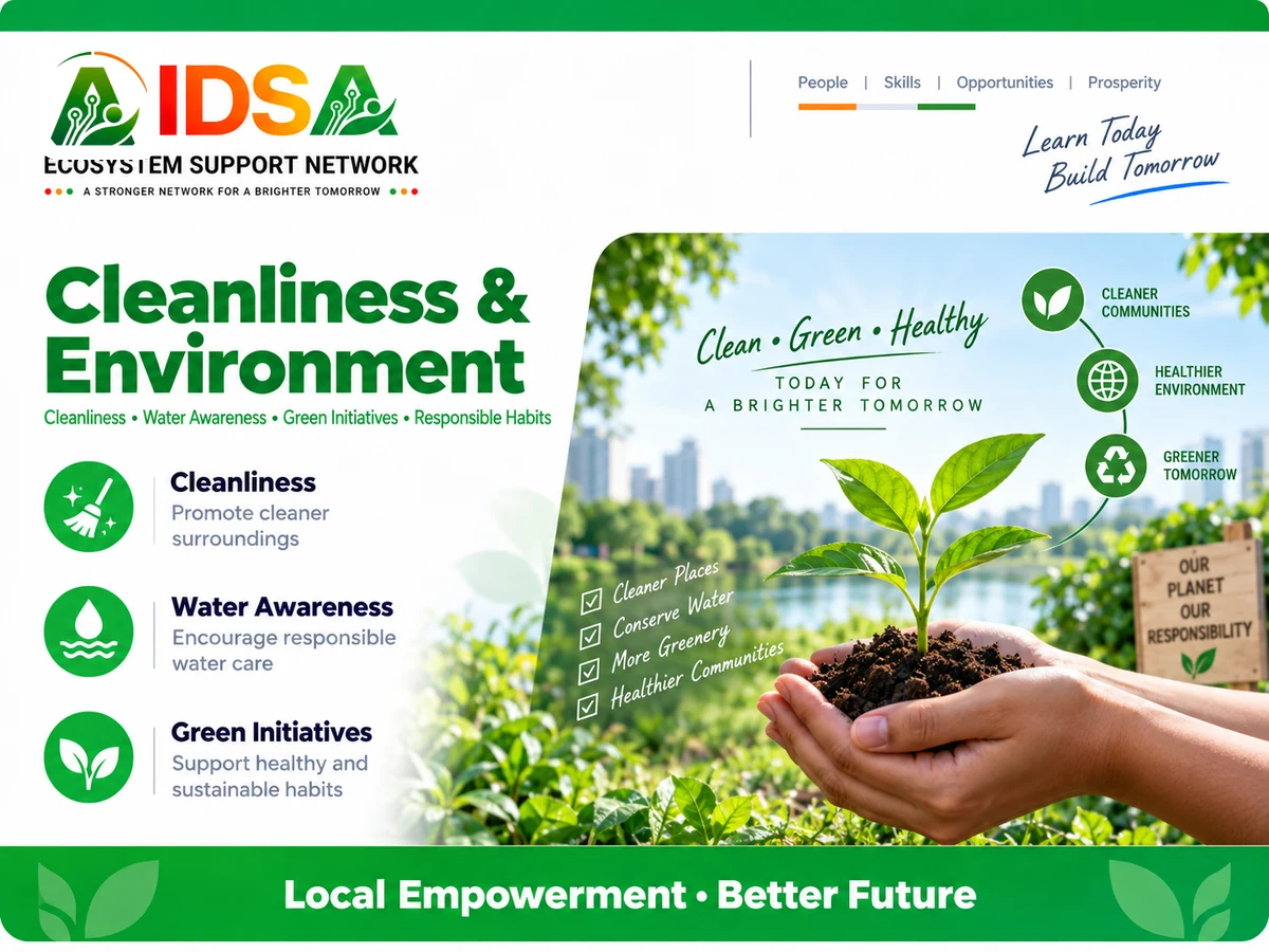 Cleanliness & Environment | स्वच्छता एवं पर्यावरण — Clean Surroundings • Water • Trees • Responsible Awareness